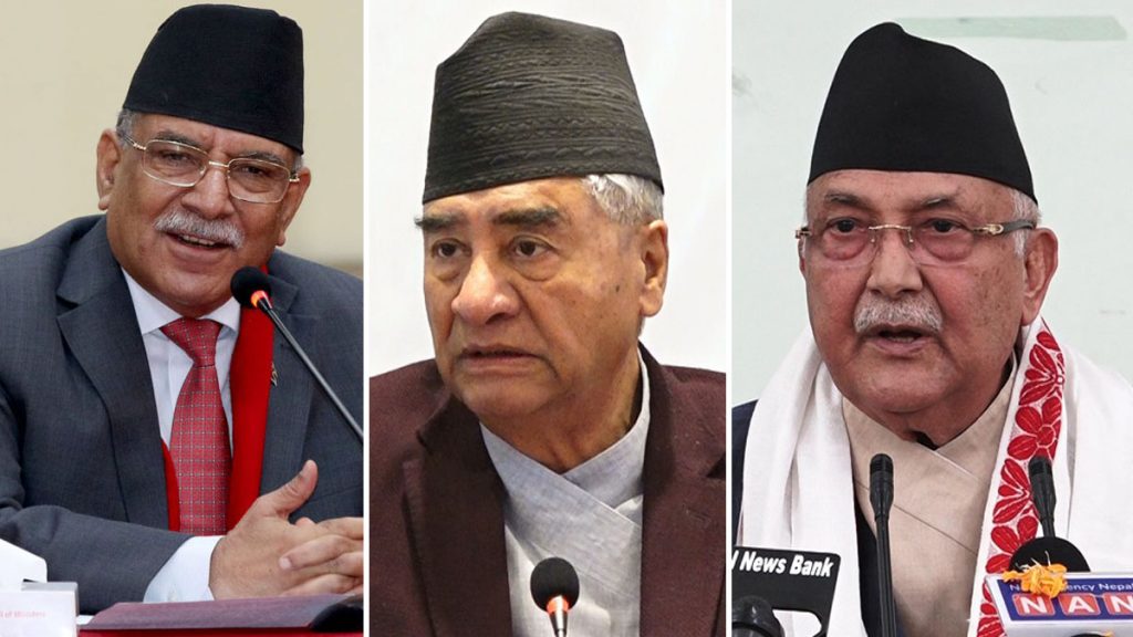 prachanda sher bahadur deuba and kp sharma oli 1024x576 1