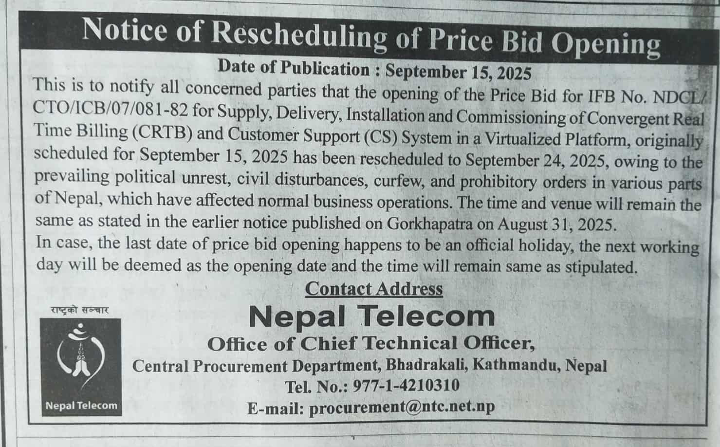 Ntc Notice 3