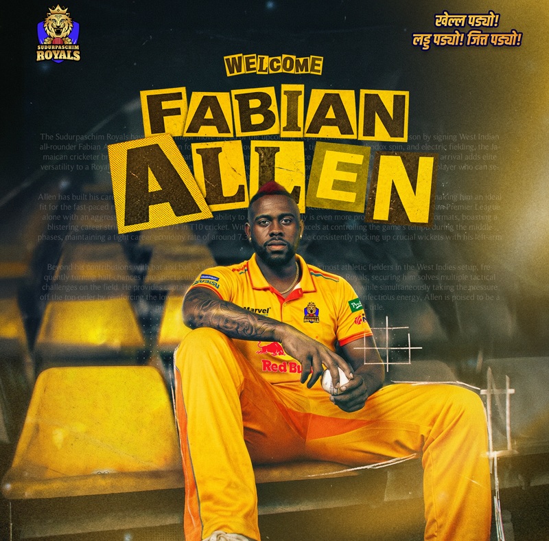 West Indies All Rounder Fabian Allen Joins West Indies All Rounder Fabian Allen Joins