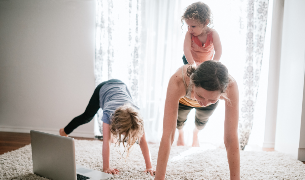 exercise with child exercise with child